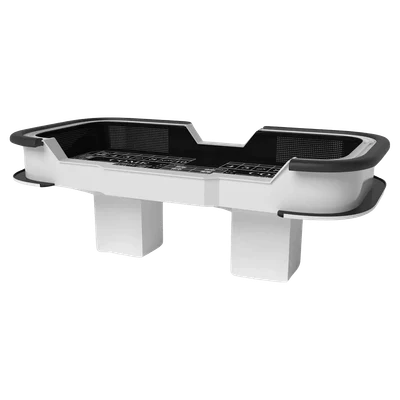 Custom Trestle Craps Table Solid Pantone White Color