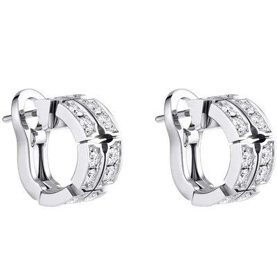 Tumbler Earrings, White Gold and Diamonds