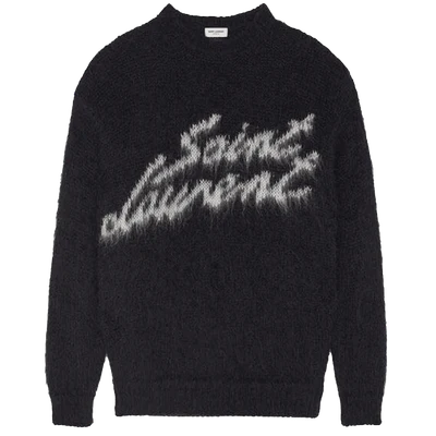 Saint Laurent 90S Sweater In Mohair Black White