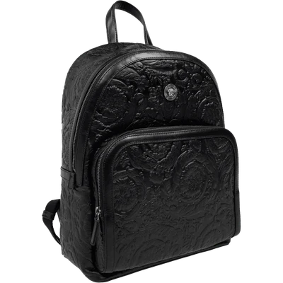 Versace appliqué-logo leather backpack