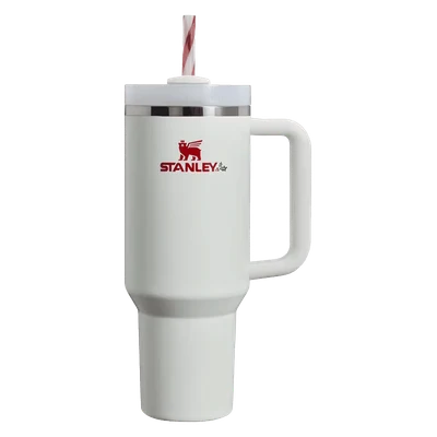 Stanley Mistletoe Twist Quncher 40oz Tumbler White