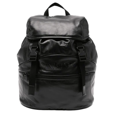 Saint Laurent logo-print leather backpack