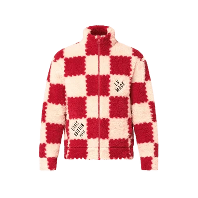 Louis Vuitton x Nigo Jacquard Damier Fleece Blouson Garnet Red
