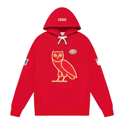 OVO x NFL San Francisco 49ers OG Owl Hoodie Red