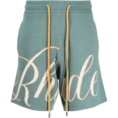 RHUDE intarsia-logo knitted shorts