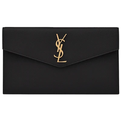 Saint Laurent Uptown Pouch Grain de Poudre Embossed Black