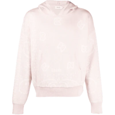 RHUDE patterned-intarsia knitted hoodie