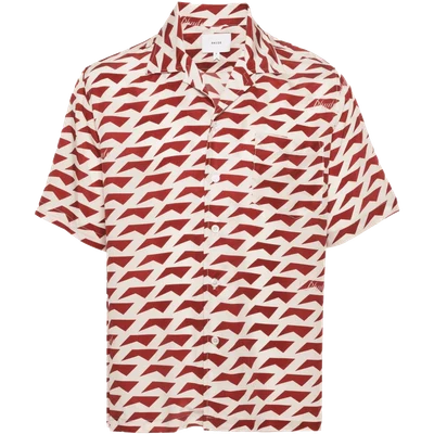 RHUDE geometric-pattern silk shirt