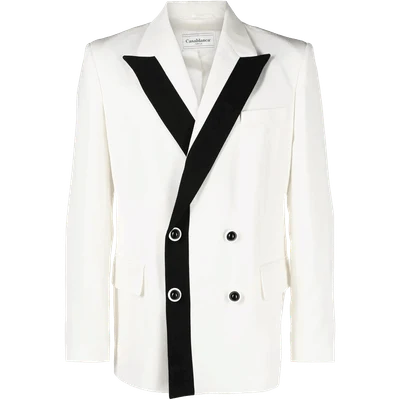 Casablanca contrast-lapel double-breasted blazer