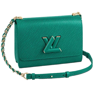Louis Vuitton Twist MM Braided Links Epi Grained Leather Emeraude
