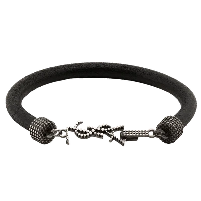 Saint Laurent studded YSL charm bracelet