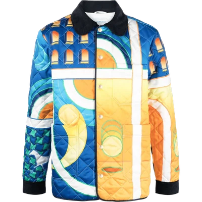 Casablanca Paysage-print quilted jacket