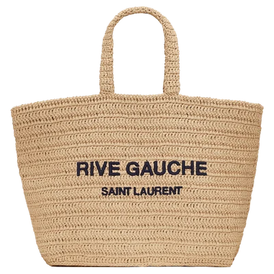 Saint Laurent Rive Gauche Supple Raffia Tote Bag Natural