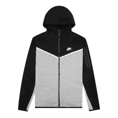 Nike Sportswear Tech Fleece Full-Zip Hoodie Black/Dark Grey Heather/White