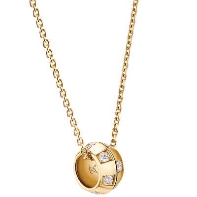 Le Damier de Louis Vuitton Pendant, Yellow Gold and Diamonds