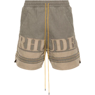 RHUDE logo-appliqué cotton shorts