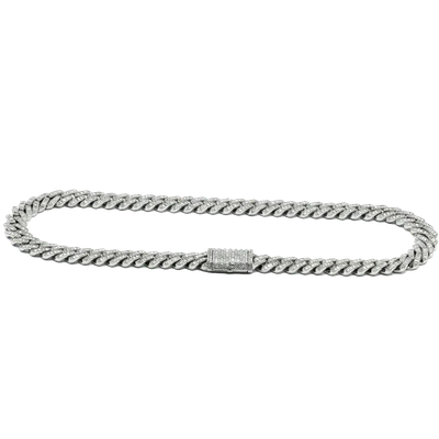 Cuban Link Chain 10K White Gold