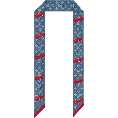 Louis Vuitton x Takashi Murakami Denim Cherry Bandeau Blue Denim