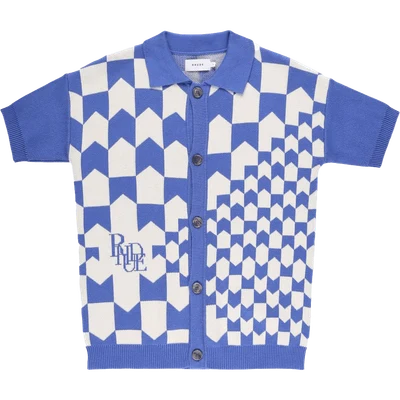 RHUDE Racing Checkered knitted polo shirt