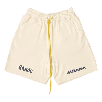 Rhude Pique Racer Shorts Cream