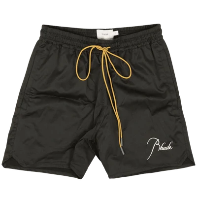 RHUDE logo-embroidered swim shorts