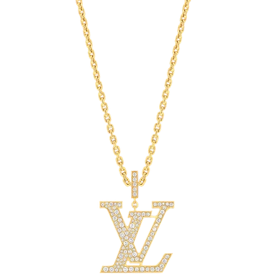 LV Medium Pendant, Yellow Gold And Diamonds