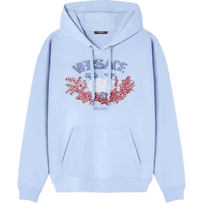 Versace University Coral embroidered hoodie