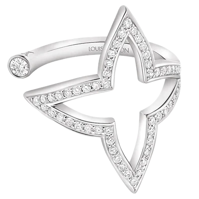 Ombre Blossom Open Ring, White Gold and Diamonds