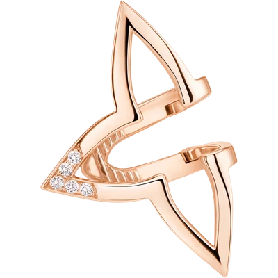 Ombre Blossom Earcuff, Pink Gold and Diamonds