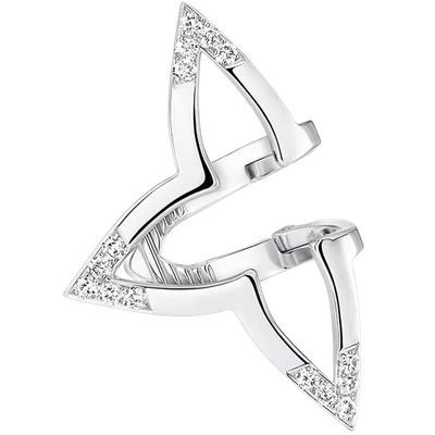 Ombre Blossom Earcuff, White Gold and Diamonds