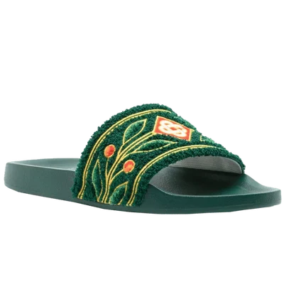 Casablanca embroidered terry-cloth slides