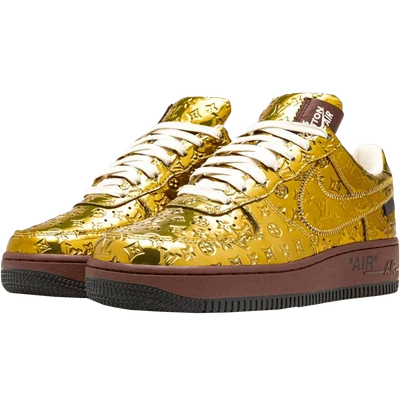 Louis Vuitton Nike Air Force 1 Low By Virgil Abloh Metallic Gold