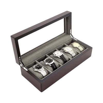 5 Slot Watch Box Wood