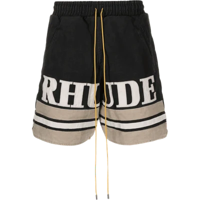 RHUDE logo-embroidered cotton shorts