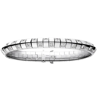 Le Damier de Louis Vuitton Large Bracelet, White Gold and Diamonds