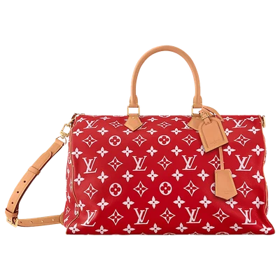 Louis Vuitton Speedy P9 Bandoulière 50 Monogram Leather Red
