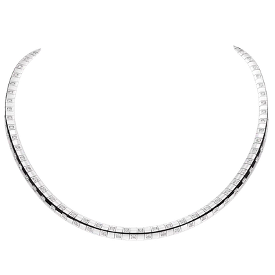 Le Damier de Louis Vuitton Large Necklace, White Gold and Diamonds