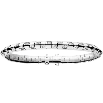 Le Damier de Louis Vuitton Medium Bracelet, White Gold and Diamonds