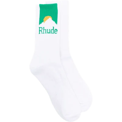 RHUDE Mountain logo intarsia-knit socks