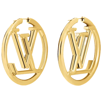 Louis Vuitton Louise Hoop Earrings Gold