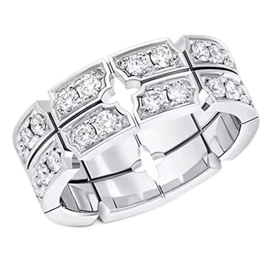 Tumbler Ring, White Gold and Diamonds