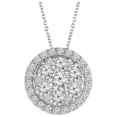 14 Karat White Gold Ladies Diamond Necklace 5.00 Carats