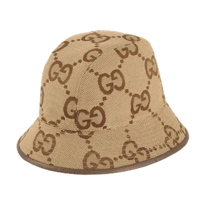 Gucci Jumbo GG Canvas Bucket Hat Camel/Ebony