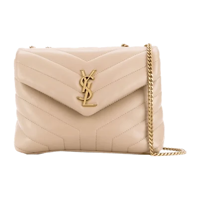 Saint Laurent Loulou Quilted Shoulder BagBeige