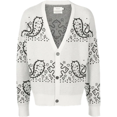 RHUDE bandana stripe-knit cardigan