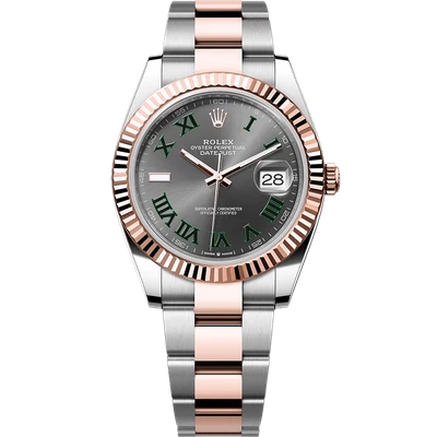 Rolex Datejust Two Tone Rose Gold "Wimbledon" Oyster 41mm