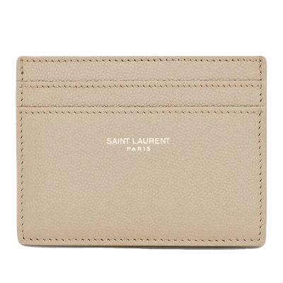 Saint Laurent logo-print leather card holder