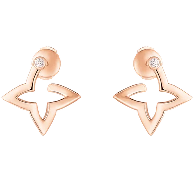 Ombre Blossom Mini Hoops, Pink Gold and Diamonds