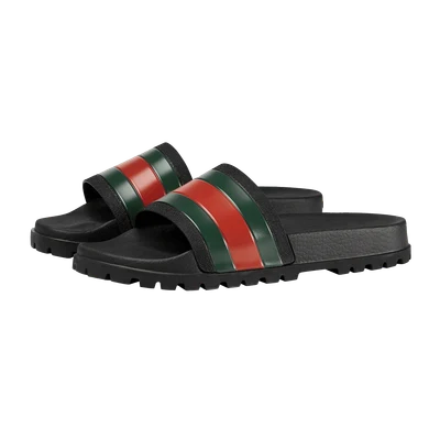 Gucci Rubber Slides Red Green