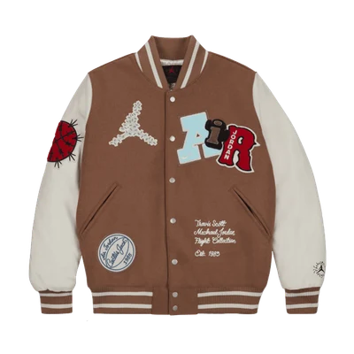 Travis Scott x Jordan Varsity Jacket Antique Brown